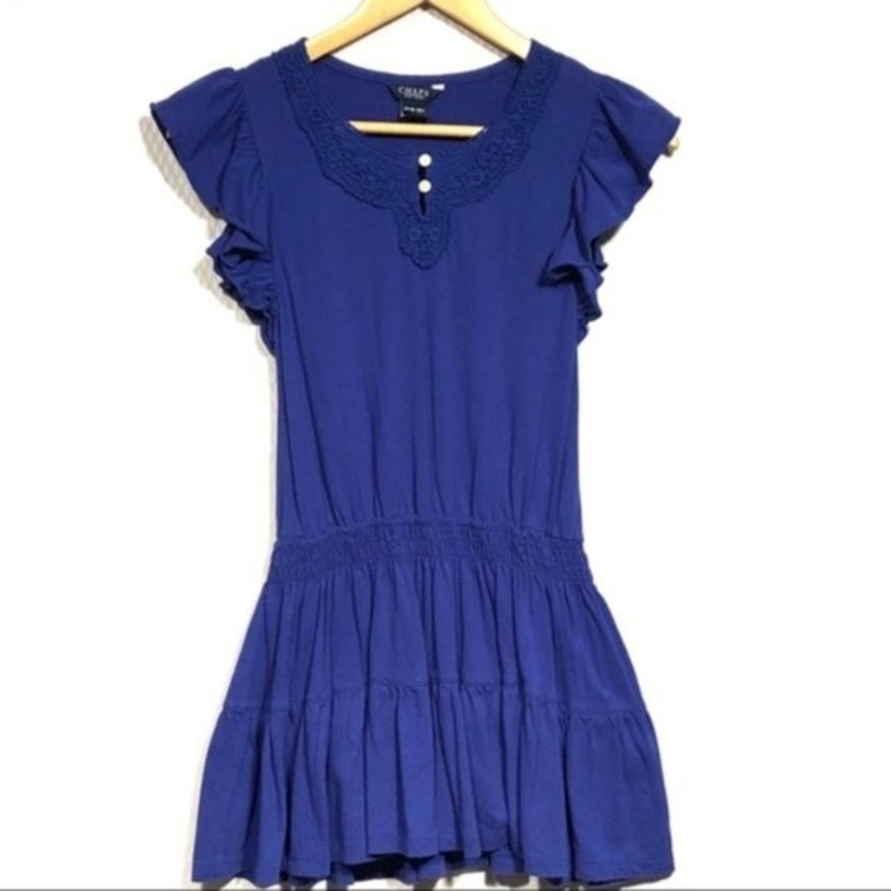 CHAPS Girls Drop Waist Crochet Detail Dress